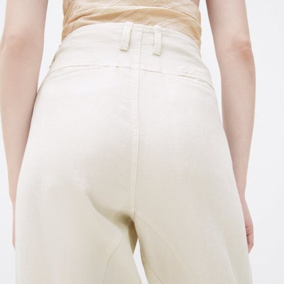Cream Zara Linen Blend Pants (NWT) - Picture 6 of 10